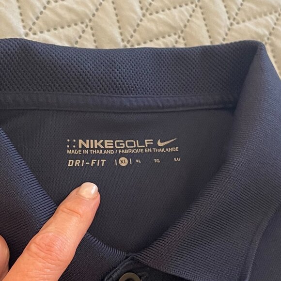 Nike Men's Navy Blue Dri-Fit Golf Tennis Polo Shirt XL - Picture 3 of 8